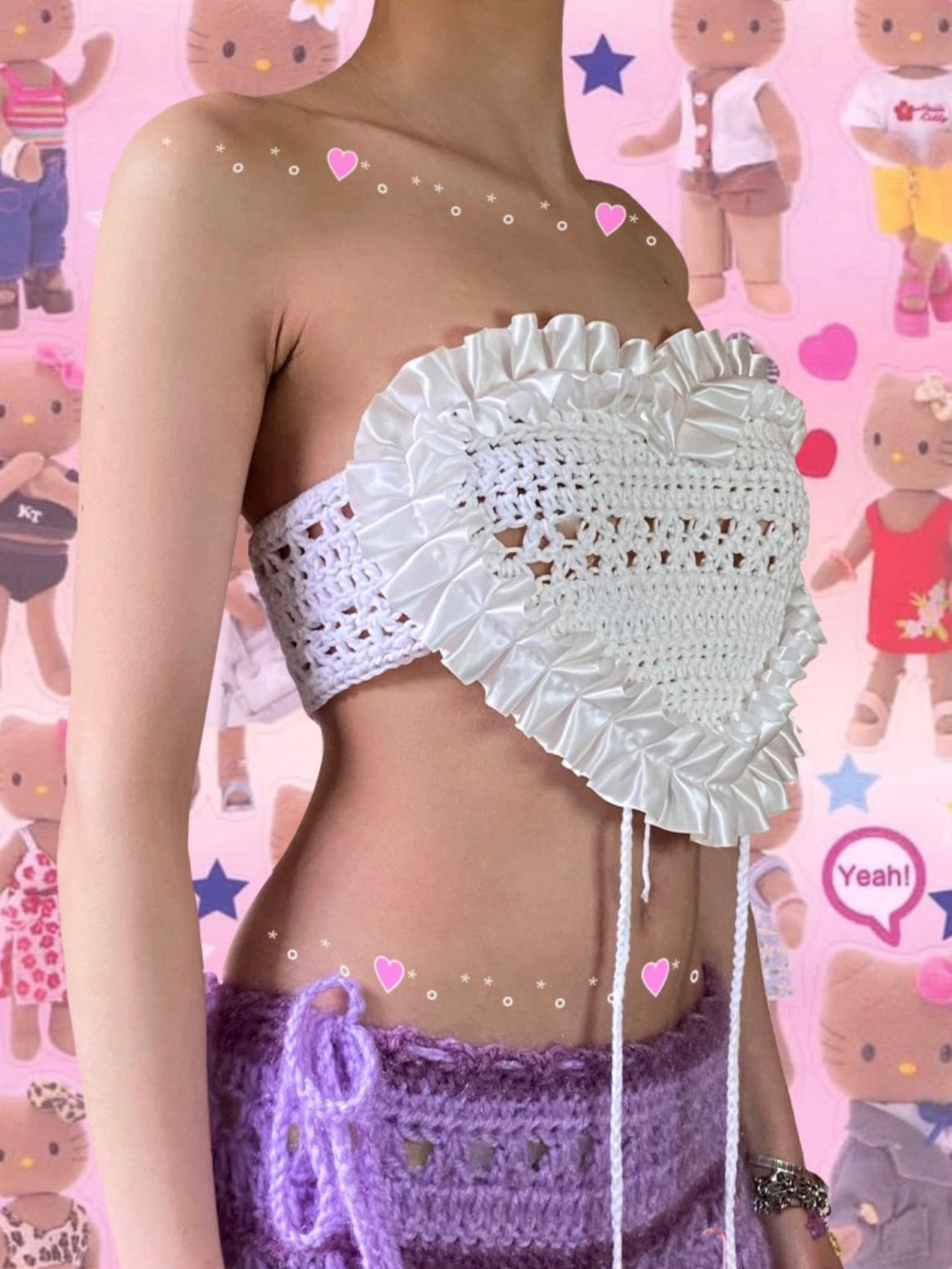 Get trendy with [Customized Handmade] Dolly Hearts Handmade heart shaped knitting top by Windoii Christmas -  available at Peiliee Shop. Grab yours for $45 today!