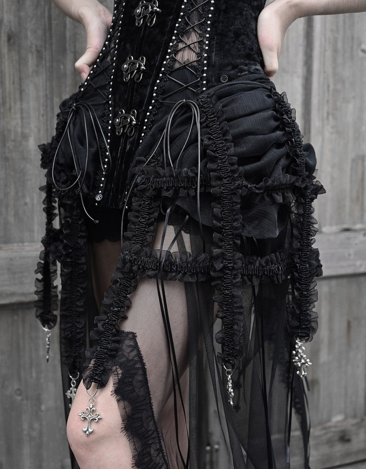 Get trendy with [Blood Supply]Alice Dark Gothic Corset Dress - Clothing available at Peiliee Shop. Grab yours for $18 today!