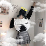 Get trendy with [Mid Season sale ] You are like an angel sailor babydoll hoodie dress -  available at Peiliee Shop. Grab yours for $35 today!