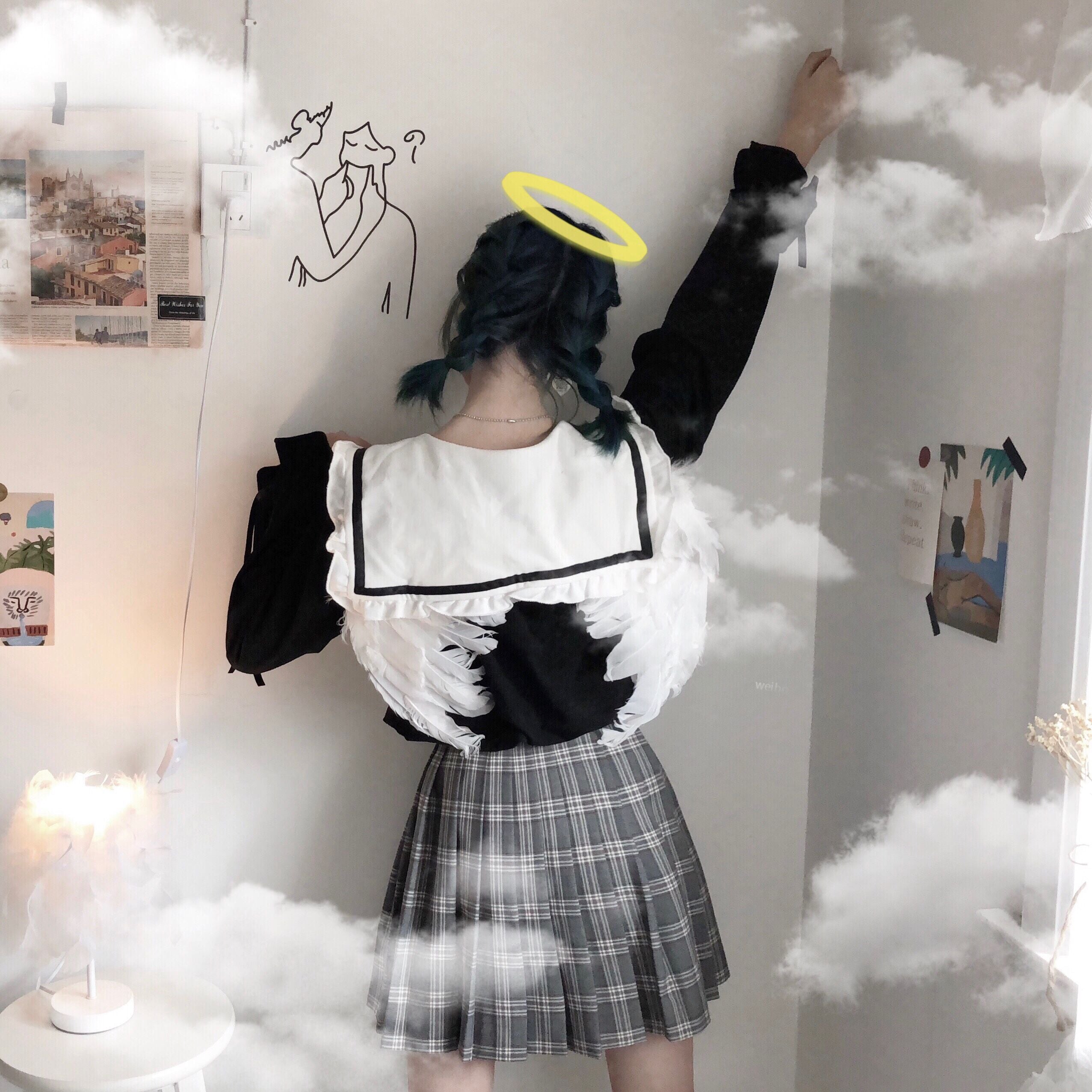 Get trendy with [Mid Season sale ] You are like an angel sailor babydoll hoodie dress -  available at Peiliee Shop. Grab yours for $35 today!