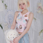 Get trendy with [Rose Island] Find Doggies Crop Top - Clothing available at Peiliee Shop. Grab yours for $35 today!