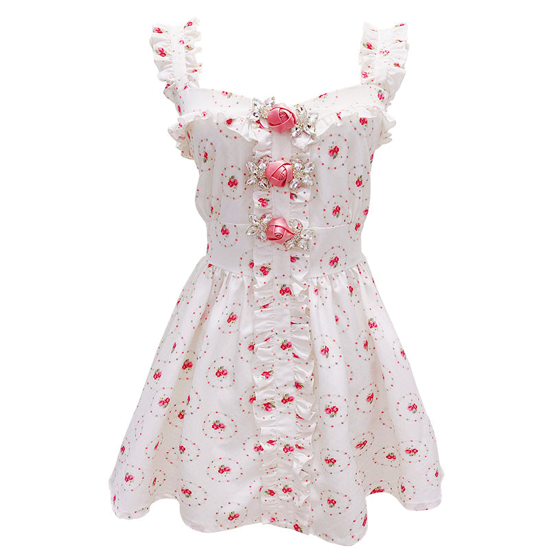 Get trendy with Floral princess mini dress -  available at Peiliee Shop. Grab yours for $39 today!