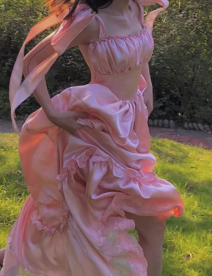 Get trendy with [Tailor made] Towards The Sunset Dress - Dresses available at Peiliee Shop. Grab yours for $65 today!