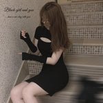 Get trendy with [Basic] Soft Kitty bodycon knitting dress set -  available at Peiliee Shop. Grab yours for $20 today!