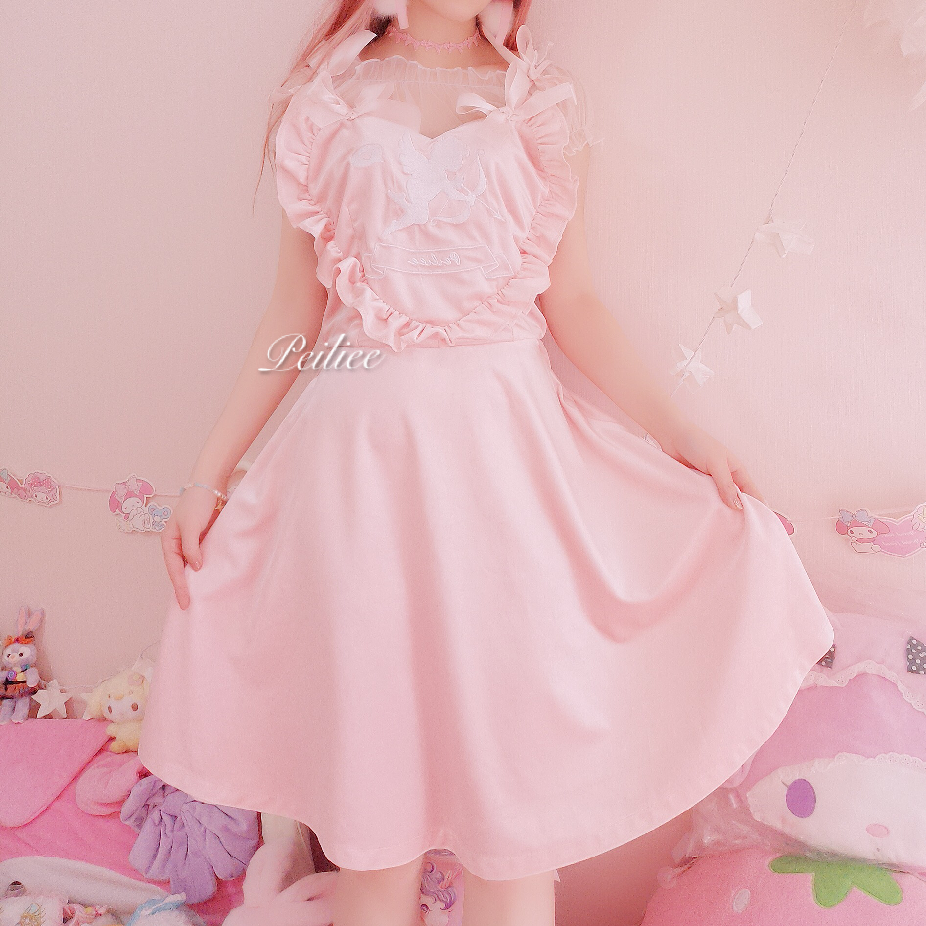 Get trendy with [Sample Sale] Peiliee 2 Years Anniversary The Dreamy Velvet Dress And Cotton Dress Set -  available at Peiliee Shop. Grab yours for $35 today!