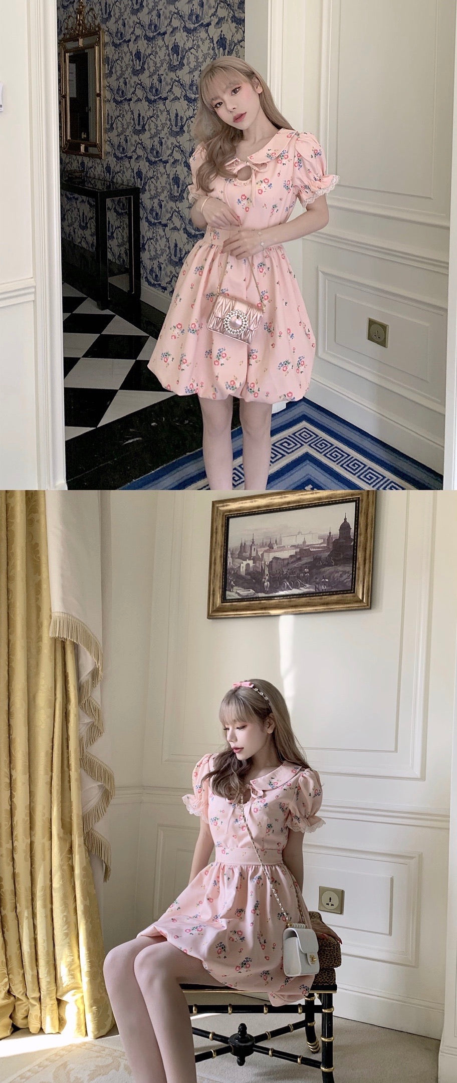 Get trendy with [Last Stocks] Flower House Princess Vintage Mini Dress -  available at Peiliee Shop. Grab yours for $105 today!