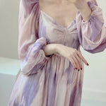 Get trendy with Lilac Floral Dress Gown - Dresses available at Peiliee Shop. Grab yours for $38.60 today!