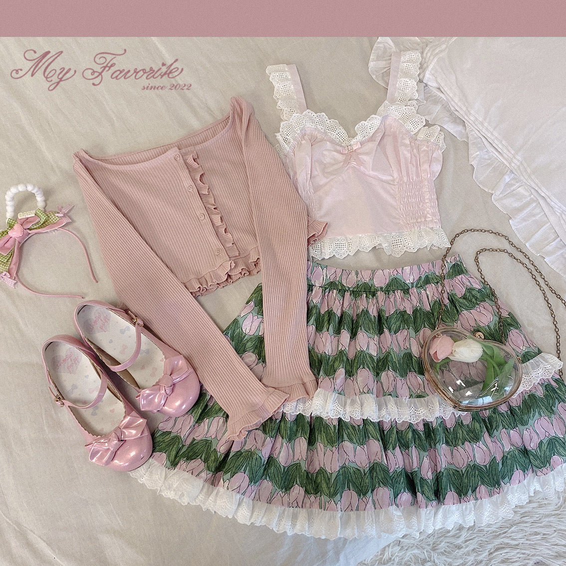 Get trendy with [Basic] Strawberry Cheese Cake Lace Top - Top available at Peiliee Shop. Grab yours for $19.90 today!
