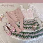 Get trendy with [Basic] Strawberry Cheese Cake Lace Top - Top available at Peiliee Shop. Grab yours for $19.90 today!