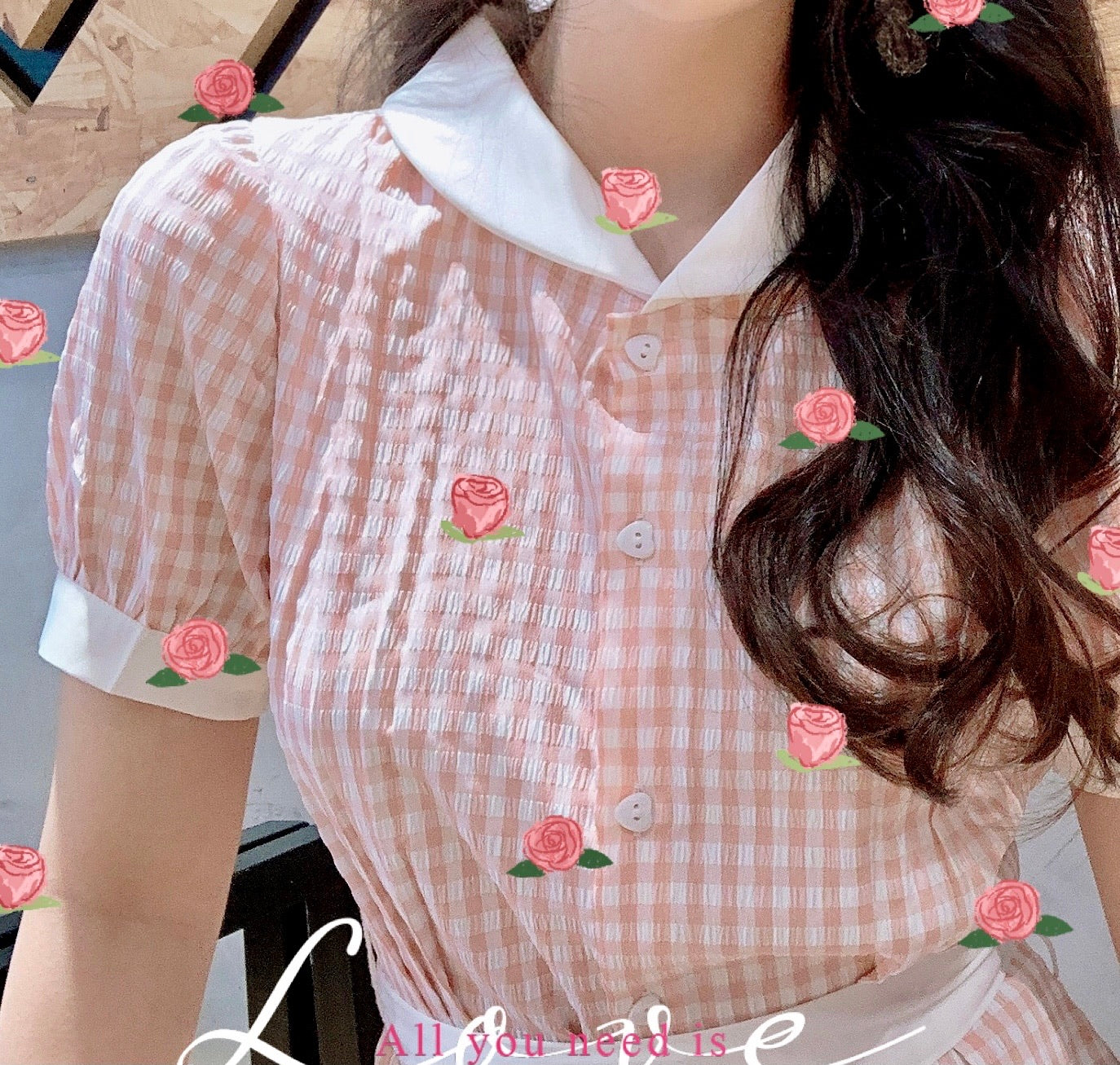 Get trendy with [Premium Selected] Arrived In Dream Land Gingham Dress (designer Rose Candy) -  available at Peiliee Shop. Grab yours for $45 today!