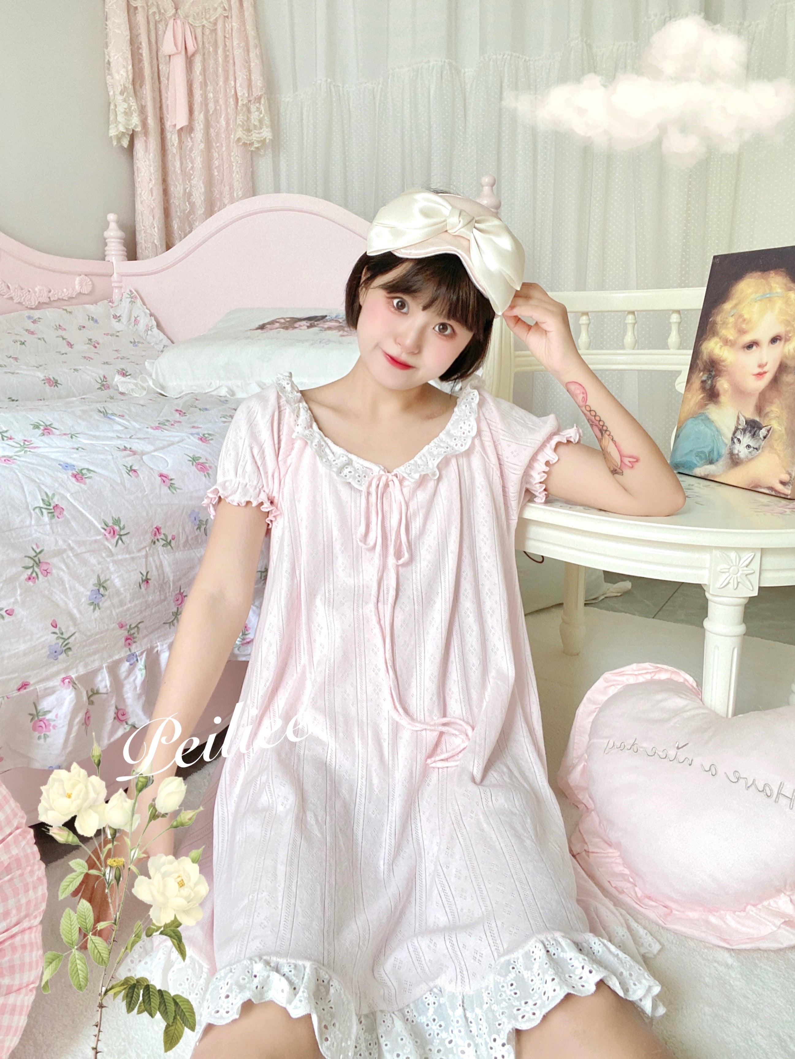 Get trendy with [Made by Peiliee] Love is two hearts as one cotton sleepwear loungewear dress - Dress available at Peiliee Shop. Grab yours for $39.90 today!