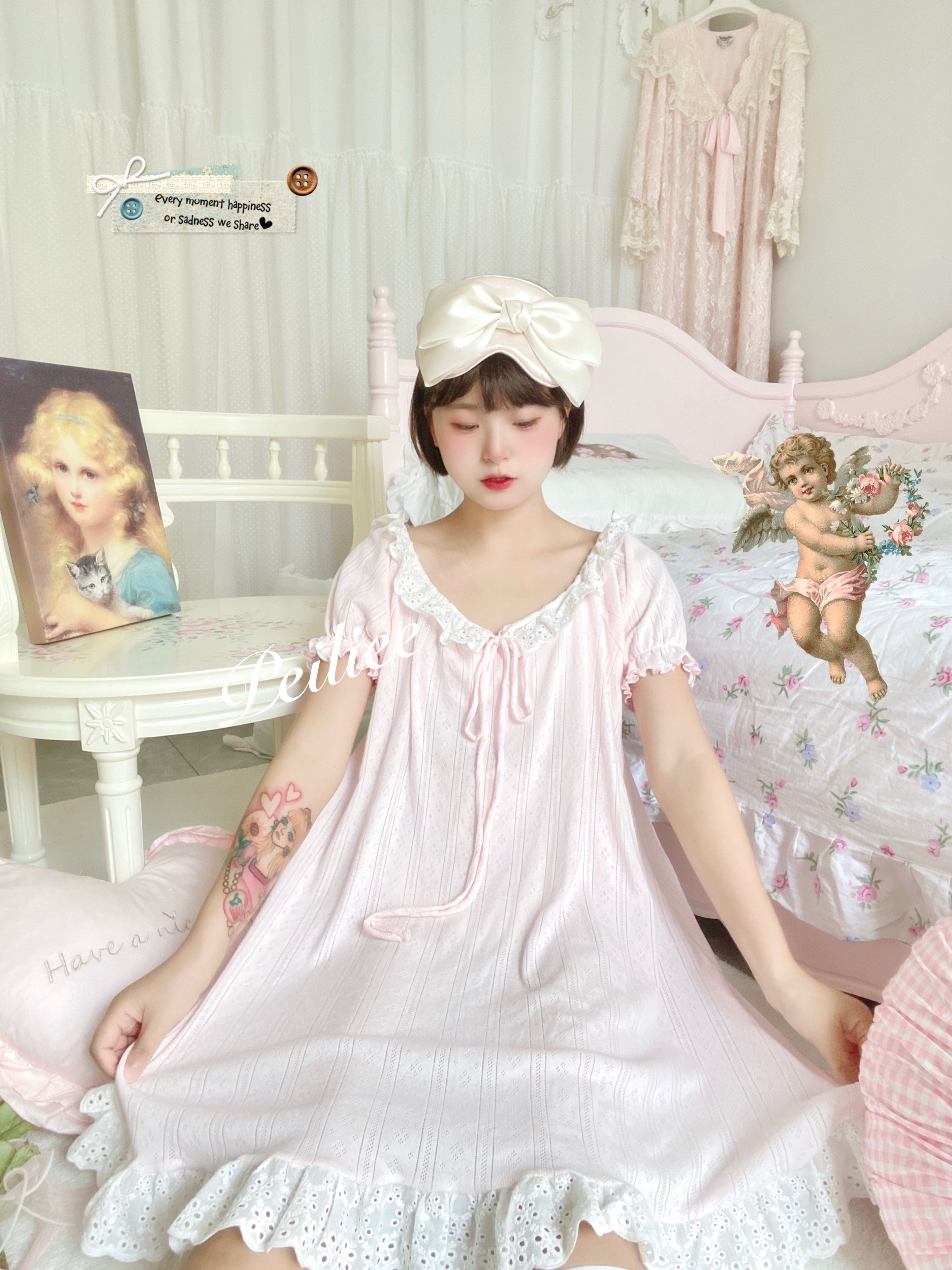 Get trendy with [Peiliee Design] Love is two hearts as one cotton sleepwear loungewear dress Christmas - Dress available at Peiliee Shop. Grab yours for $39.90 today!