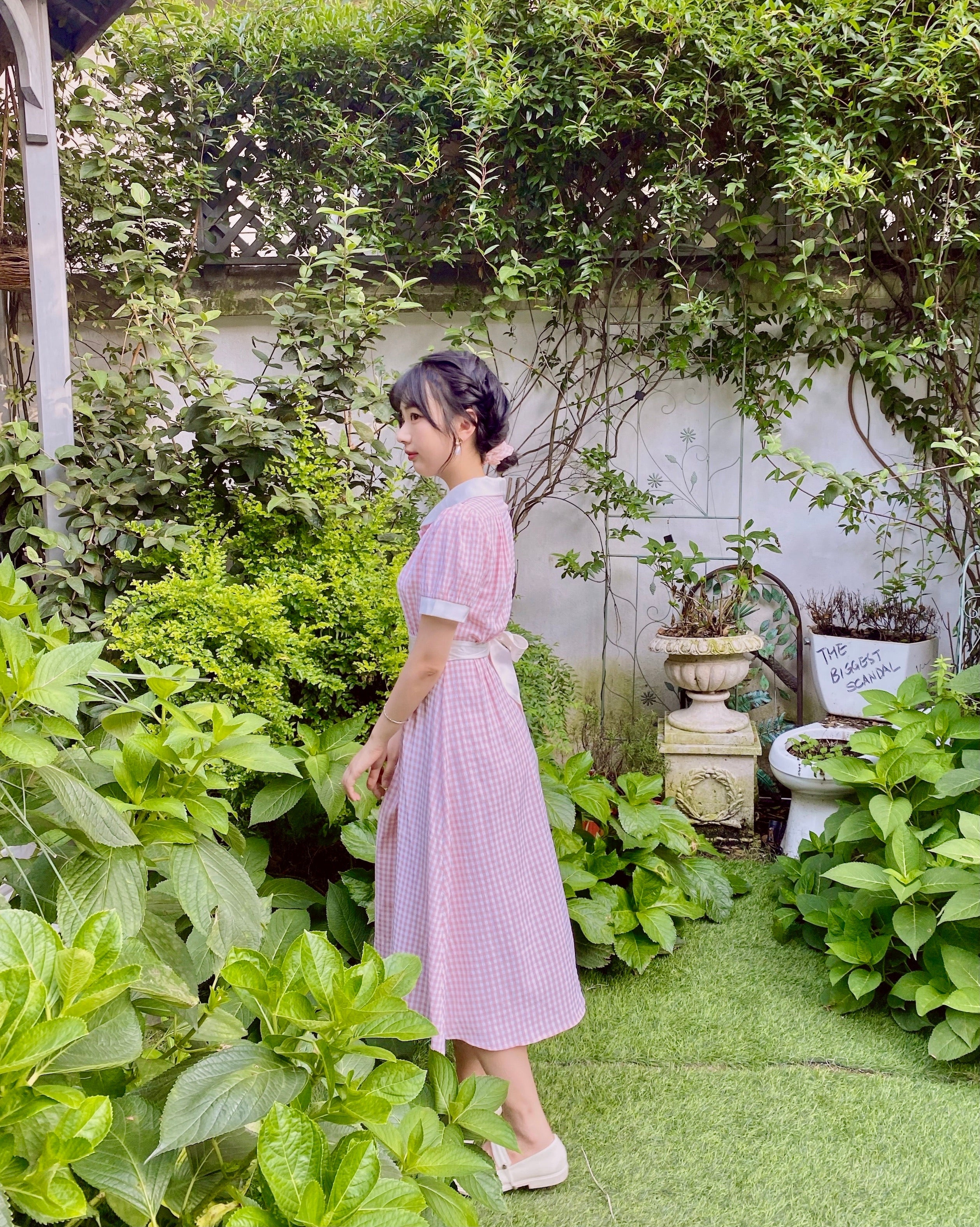 Get trendy with [Premium Selected] Arrived In Dream Land Gingham Dress (designer Rose Candy) -  available at Peiliee Shop. Grab yours for $45 today!