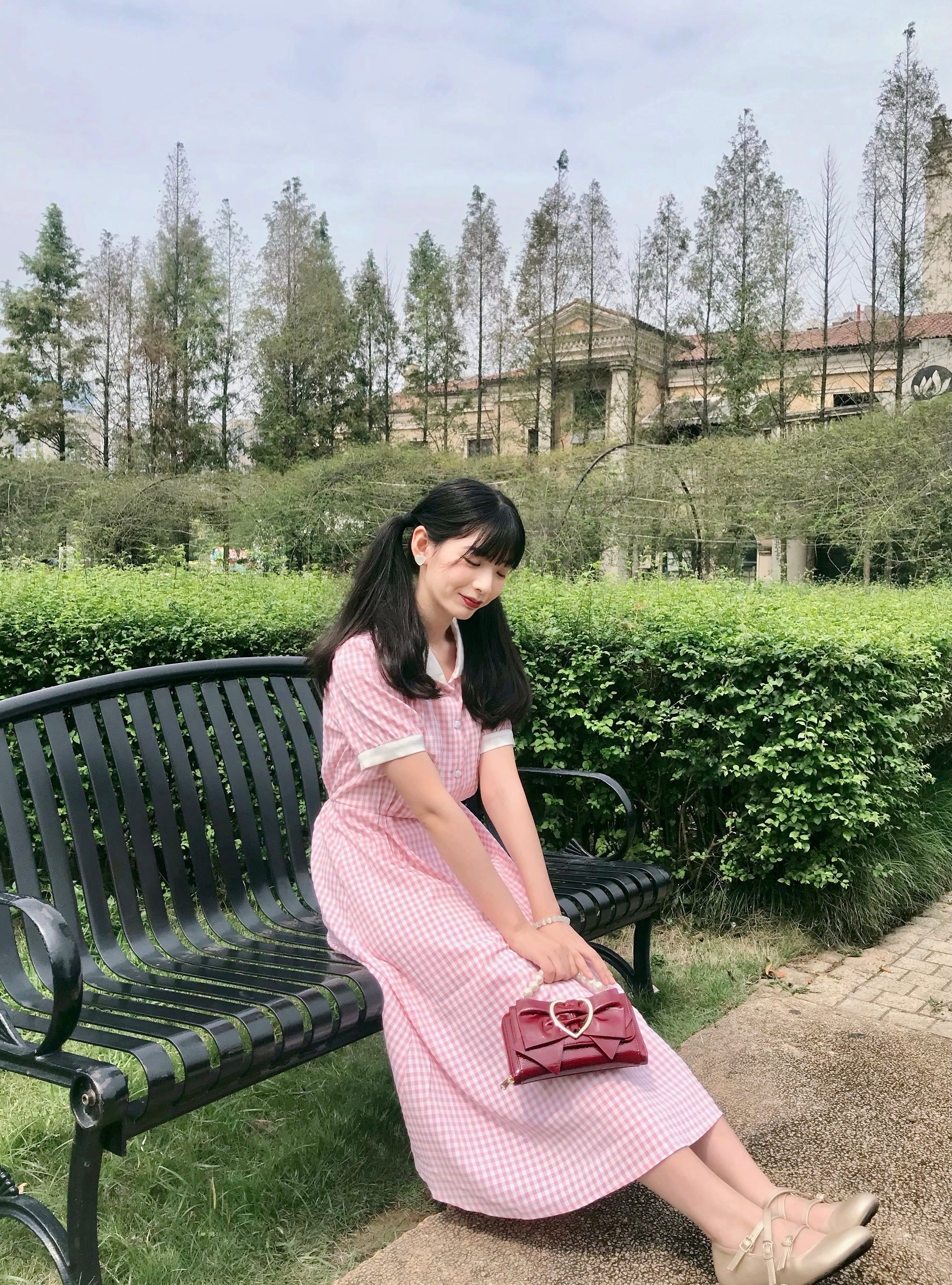 Get trendy with [Premium Selected] Arrived In Dream Land Gingham Dress (designer Rose Candy) -  available at Peiliee Shop. Grab yours for $45 today!