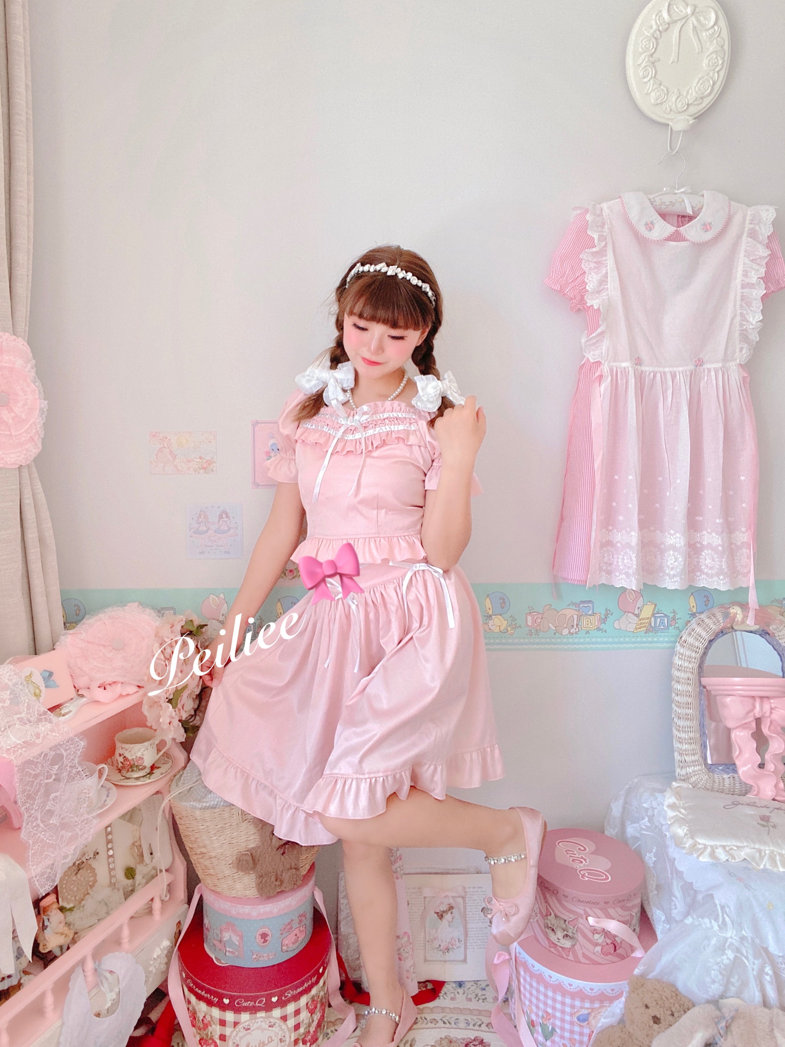 Get trendy with [Peiliee Design 5 years anniversary] Sakura Soft Satin Dress Set - Dresses available at Peiliee Shop. Grab yours for $45 today!
