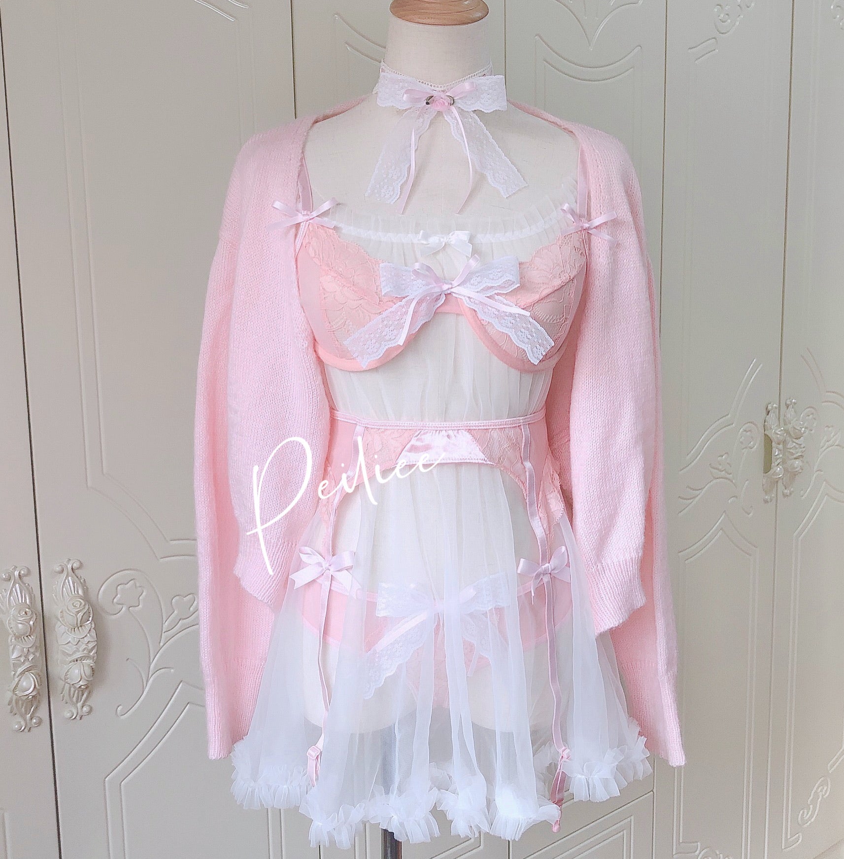 Get trendy with [Handmade Lingerie] Soft Rose Lingerie Set -  available at Peiliee Shop. Grab yours for $29.50 today!