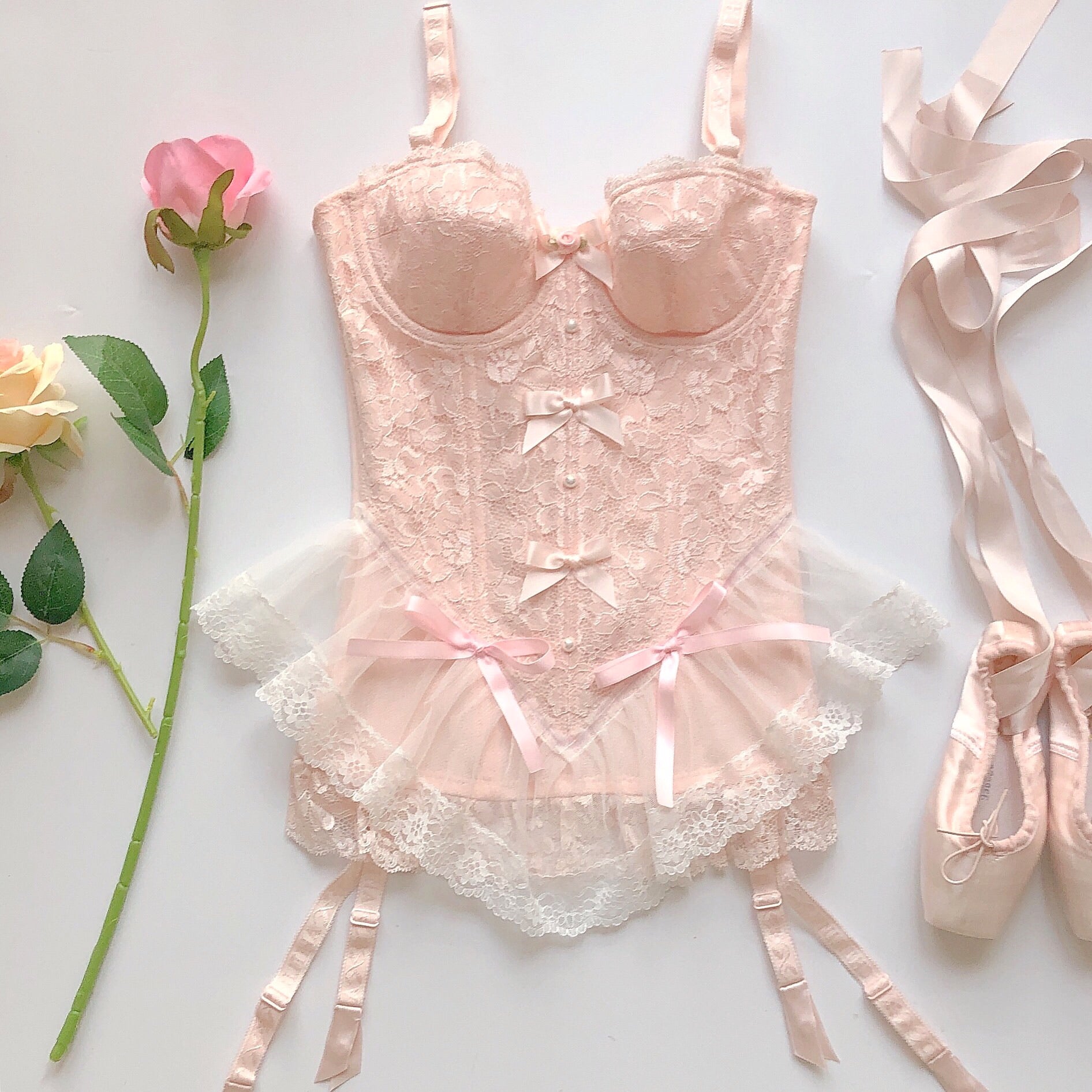 Get trendy with [Last Stock] Faded Sakura Doll Corset -  available at Peiliee Shop. Grab yours for $38 today!
