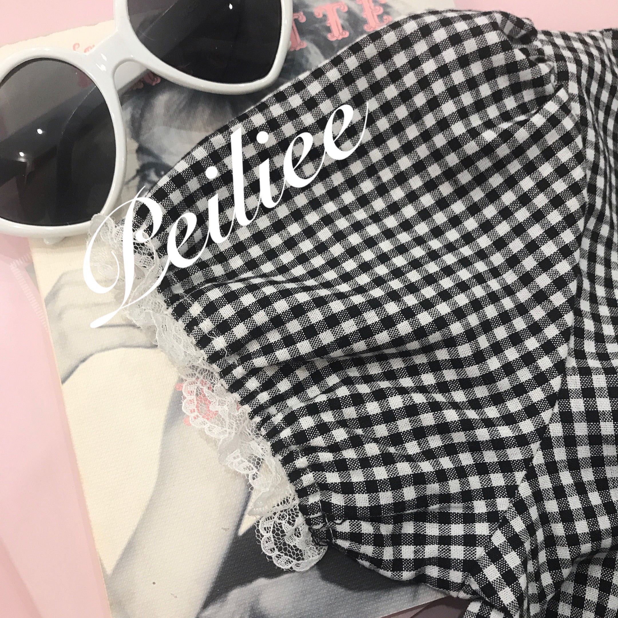 Get trendy with [By Peiliee] Afternoon Tea At Tiffany Gingham Babydoll Mini Dress Lolita 1997 style -  available at Peiliee Shop. Grab yours for $49.90 today!