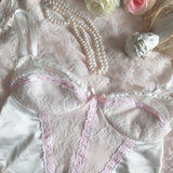 Get trendy with [Handmade] A Night In Paris Pink Vintage Lingerie Body -  available at Peiliee Shop. Grab yours for $55 today!