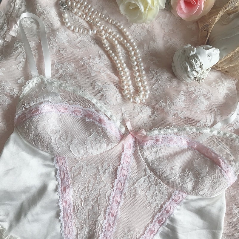 Get trendy with [Handmade] A Night In Paris Pink Vintage Lingerie Body -  available at Peiliee Shop. Grab yours for $55 today!