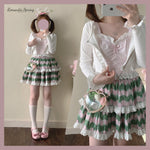 Get trendy with [Basic] Strawberry Cheese Cake Lace Top - Top available at Peiliee Shop. Grab yours for $19.90 today!