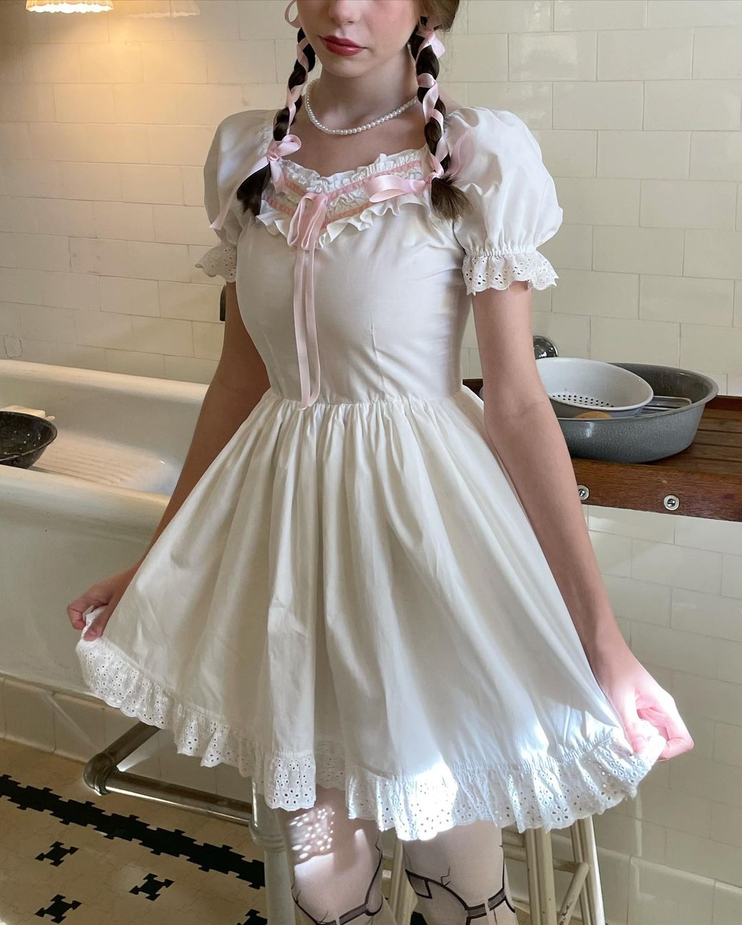 Get trendy with [Peiliee Finest] Swan Lake Doll Puff Sleeve Version  Dress -  available at Peiliee Shop. Grab yours for $55 today!
