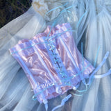 Get trendy with [Sweden] Lavender Dreams Handmade Satin Corset -  available at Peiliee Shop. Grab yours for $59.90 today!