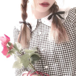 Get trendy with [Peiliee Design] Gingham Babydoll Shirt Christmas -  available at Peiliee Shop. Grab yours for $22 today!