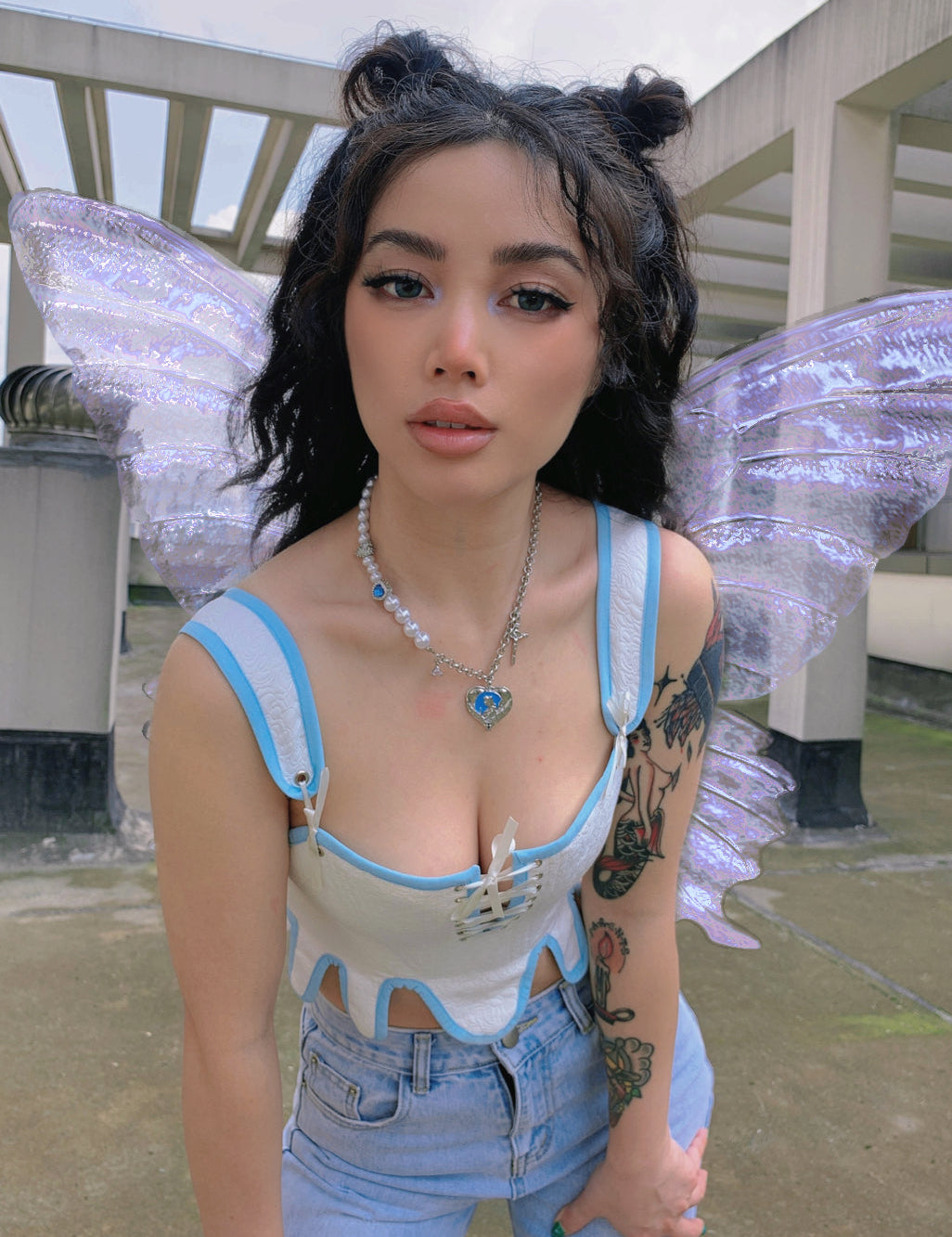 Get trendy with [Handmade] Snow Angel Corset -  available at Peiliee Shop. Grab yours for $79.90 today!