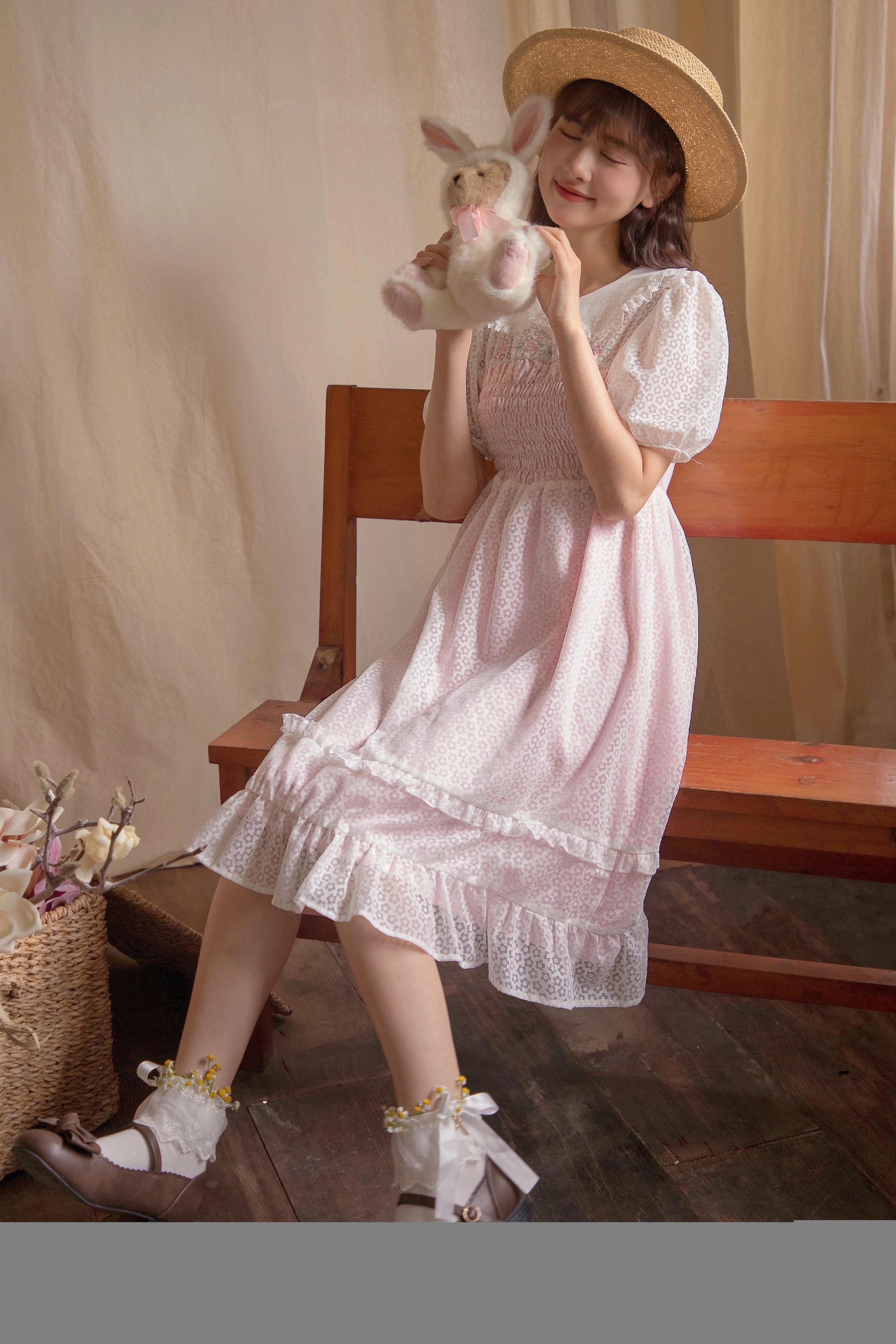 Get trendy with Rose Mist French Romantic Dress -  available at Peiliee Shop. Grab yours for $58 today!