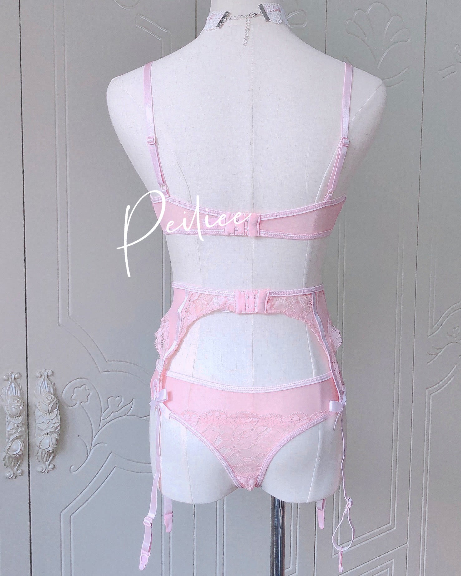 Get trendy with [Handmade Lingerie] Soft Rose Lingerie Set -  available at Peiliee Shop. Grab yours for $29.50 today!
