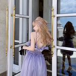 Get trendy with Iris Pallida Lam Lavender Dress - Dress available at Peiliee Shop. Grab yours for $48 today!