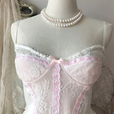 Get trendy with [Handmade] A Night In Paris Pink Vintage Lingerie Body -  available at Peiliee Shop. Grab yours for $55 today!