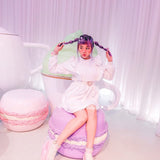 Get trendy with [Mid Season SALE] When Cotton Candy Met Peach Mousse Long Sleeve babydoll dress -  available at Peiliee Shop. Grab yours for $35 today!