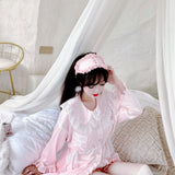 Get trendy with Angelic Rosé Satin Lounge wear set -  available at Peiliee Shop. Grab yours for $12 today!