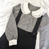 Get trendy with [Peiliee Design] Gingham Babydoll Shirt Christmas -  available at Peiliee Shop. Grab yours for $22 today!