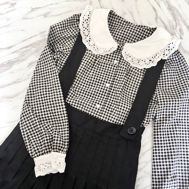 Get trendy with [Peiliee Design] Gingham Babydoll Shirt Christmas -  available at Peiliee Shop. Grab yours for $22 today!