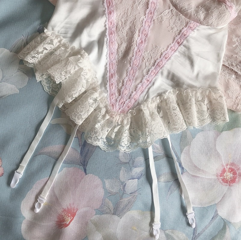 Get trendy with [Handmade] A Night In Paris Pink Vintage Lingerie Body -  available at Peiliee Shop. Grab yours for $55 today!