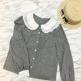 Get trendy with [Peiliee Design] Gingham Babydoll Shirt Christmas -  available at Peiliee Shop. Grab yours for $22 today!