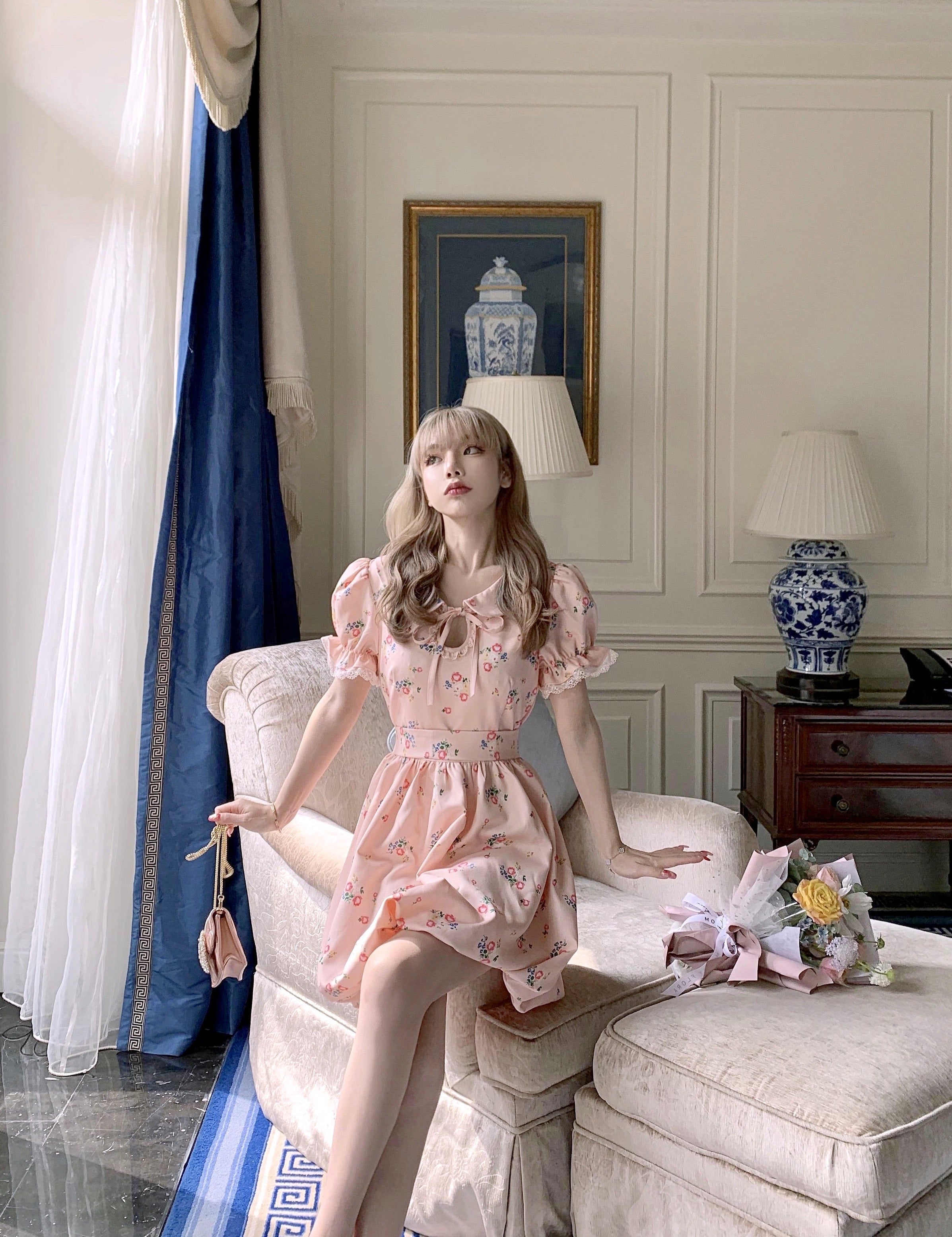 Get trendy with [Last Stocks] Flower House Princess Vintage Mini Dress -  available at Peiliee Shop. Grab yours for $105 today!