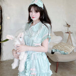 Get trendy with Angelic Mint Satin Lounge wear set -  available at Peiliee Shop. Grab yours for $15 today!