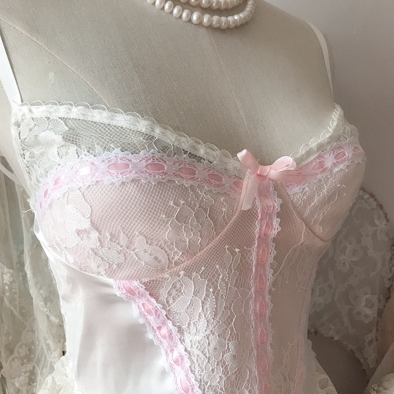 Get trendy with [Handmade] A Night In Paris Pink Vintage Lingerie Body -  available at Peiliee Shop. Grab yours for $55 today!