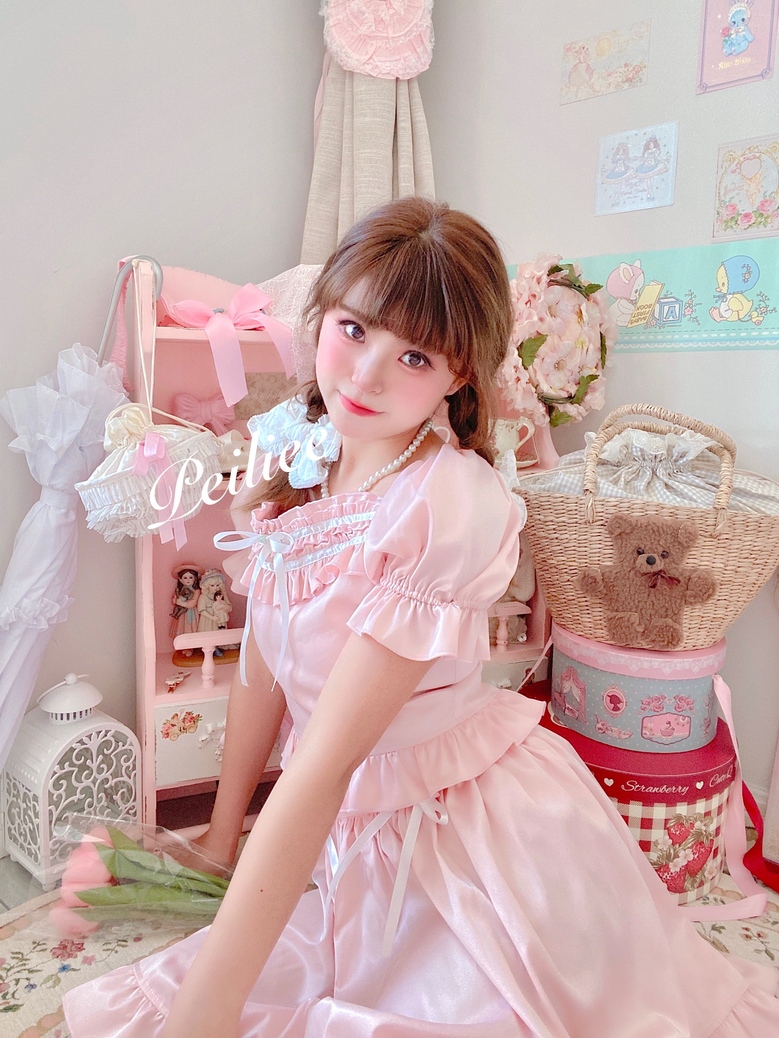 Get trendy with [Peiliee Design 5 years anniversary] Sakura Soft Satin Dress Set -  available at Peiliee Shop. Grab yours for $45 today!