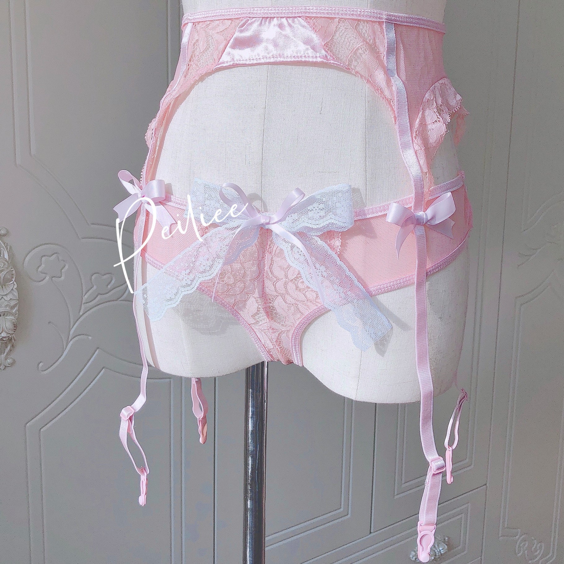 Get trendy with [Handmade Lingerie] Soft Rose Lingerie Set -  available at Peiliee Shop. Grab yours for $29.50 today!