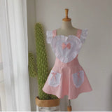 Get trendy with [2 weeks hand sewing time! ]Dolly heart apron -  available at Peiliee Shop. Grab yours for $29 today!