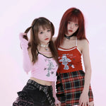 Get trendy with [Evil tooth] Angel besties wing crop top - Shirts & Tops available at Peiliee Shop. Grab yours for $39.90 today!