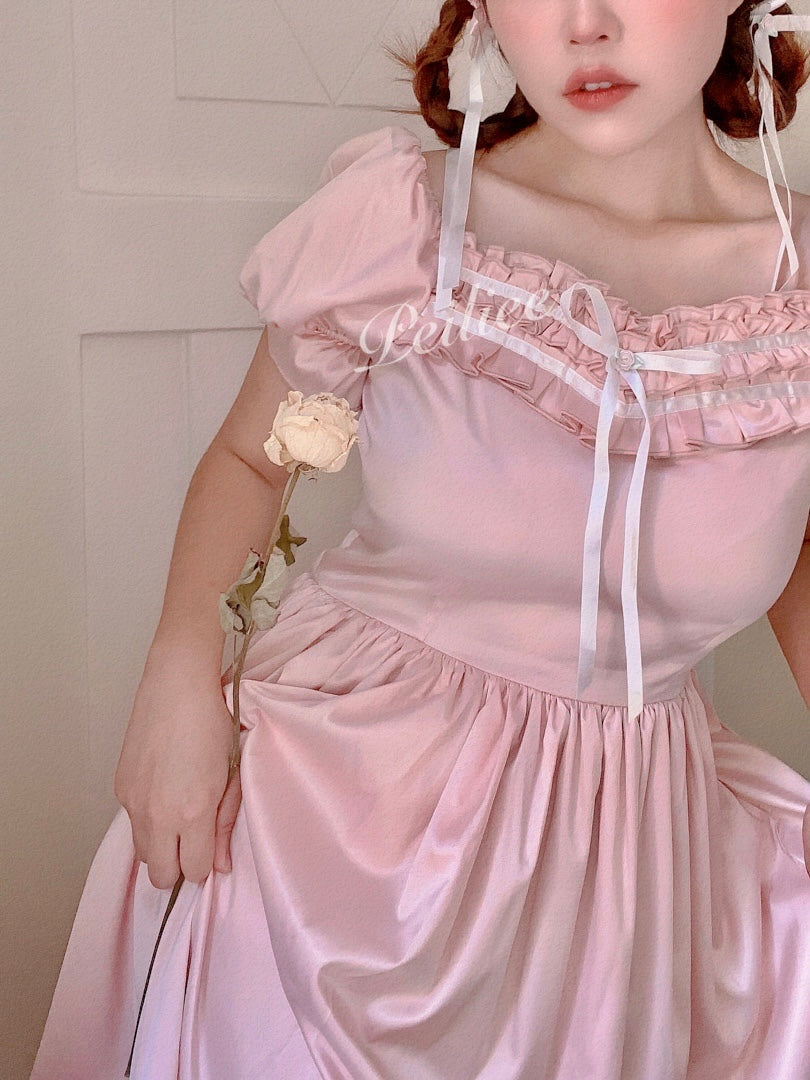 Get trendy with [Peiliee Design 5 years anniversary] Sakura Soft Satin Dress Set - Dresses available at Peiliee Shop. Grab yours for $45 today!