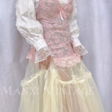 Get trendy with Cloudy Pink Lace Corset Top -  available at Peiliee Shop. Grab yours for $59.90 today!