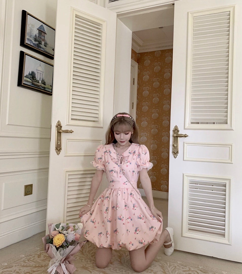 Get trendy with [Last Stocks] Flower House Princess Vintage Mini Dress -  available at Peiliee Shop. Grab yours for $105 today!