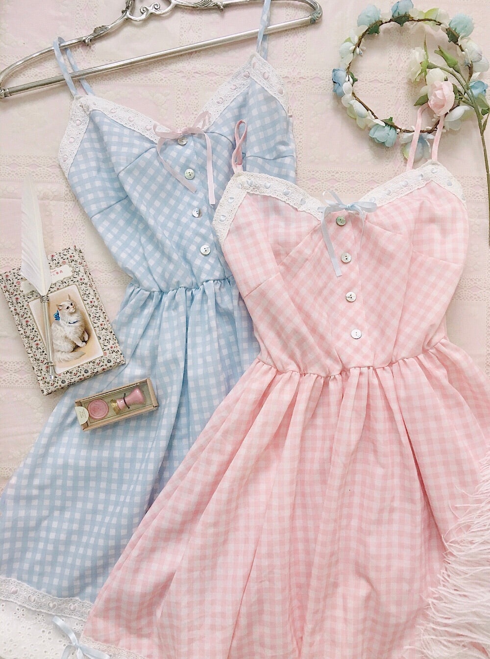 Get trendy with [Exclusive to PeilieeShop] Orange Blossom Gingham Dress -  available at Peiliee Shop. Grab yours for $42 today!